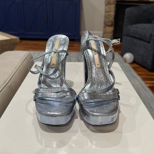 Light Blue Metallic Heels